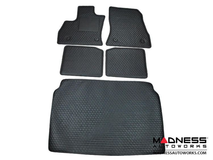 FIAT 500L Floor & Cargo Mat Set - set of 5 - Black Leather